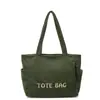 Moda Coreana Bolso de Hombro Simple con Letras Otoño Nuevo Bolso de Pana y Lona Gran Capacidad Bolsa de Compras Bolsa para el Trabajo