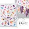 Adesivos de Unhas Artísticas Transfronteiriços Novos ins Flor de Lótus Girassol Folhas Verdes Borboleta com Diamante Joias 3D para Unhas Adesivos