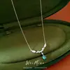 Collar con Colgante de Cristal Colorido y Perlas de Verano para Mujer, Cadena para Clavícula de Lujo Ligero de Gama Alta, Accesorio Versátil Estilo Ins