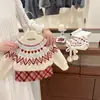 Conjunto de Moda Callejera para Niñas Pequeñas, Suéter y Falda Jacquard Fair Isle Navideño de Invierno para Niños