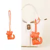 Nuevo Estilo Colgante de Bufanda de Seda con Borlas de Lujo para Gatito, Llavero de Animal de Cuero Lindo, Pequeño Accesorio de Regalo