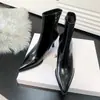 Botines de Tacón Alto Puntiagudos para Mujer Tacón Fino Cremallera Botas Negras Temperamento Otoño Invierno Botas de Cuero Versátiles 2026 Nuevas Botas Adelgazantes