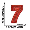 Suministro transfronterizo de parches bordados de letras y números en inglés color rojo brillante con adhesivo termofusible para decoración de ropa y sombreros
