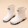 Botas de lluvia tipo japonés de caña media para hombre y mujer zapatos de goma para usar en exteriores botas de agua antideslizantes zapatos de agua de suela gruesa para botas de lluvia de caña corta con forro de polar para mujer