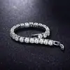 Pulseira Tennis Elegante com Cristais Brilhantes, Cor de Fogo Alta 6mm, Bolha de Diamante Cravejada de Diamantes Transfronteiriça Corrente para Mulheres