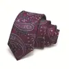 Gravata Masculina Transfronteiriça 7cm Cor Sólida Gravata Amarrada à Mão Gravata Jacquard de Poliéster Masculina Logotipo Gravata de Alta Qualidade para Homens