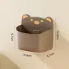 Caja de almacenamiento linda de oso de dibujos animados para colgar en la pared, cocina, para cebolla, jengibre y ajo, sin perforaciones, almacenamiento en pared, colgante lateral de refrigerador, azul