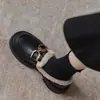 Mocasines gruesos de tacón plataforma estilo británico para mujer, nueva colección invierno 2026, piel suave, suela blanda, forrados de felpa para abrigar, versátiles zapatos de algodón