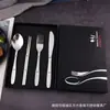Conjunto de Talheres Ocidentais de Aço Inoxidável Faca de Bife de Hotel, Garfo e Colher Talheres Portáteis