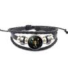 Pulseira de Couro Trançado das Doze Constelações AliExpress Joias Europeias e Americanas Feitas à Mão DIY Pulseira de Miçangas para Mulheres