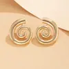 Pendientes de Aro Espiral de Moda Transfronteriza Europeos y Americanos, Elegantes y Elegantes para Mujer, Tecnología de Galvanoplastia de Gama Alta, Listos para Entrega