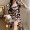 Pijama de Algodón Seda de Alta Calidad para Mujer Verano Aire Extranjero Talla Extra Ropa para Aire Acondicionado Ropa para el Hogar Dulce para Exterior Estampado Floral Algodón Seda Traje