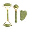 Set de 3 piezas de Masajeadores Faciales de Rodillo de Jade Fengfan Espinoso en Colores Verde Oscuro y Verde Claro Están en Stock