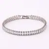 Pulsera para Mujer Estilo Ins Cruz Real Zircón Tenis Color Sólido Pulsera Completamente Dorada Pulsera Arcoíris Color Diamante Suministro