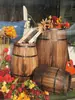 Barriles Decorativos de Roble, Barriles de Cerveza, Barriles de Vino para Exteriores de Madera Maciza, Accesorios de Exhibición para Bares y Bodegas, Accesorios para Bodas, Personalizables