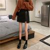 Falda corta negra de otoño para mujer, de lana, 22, pequeña, de cintura alta, línea A, falda de invierno 20, nueva falda para mujer, primavera, cadera