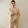 25 Abrigo Grueso Nuevo Otoño/Invierno Cuello en V Suéter de Punto Holgado Camisa Base Prendas de Abrigo Cárdigan 100% Cachemira Pura para Mujer