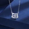 Collar de Gatito Estilo Coreano Plata Esterlina 999 Nicho Femenino Lindo Dulce Niña Colgante de Corazón Joyería de Plata para Estudiantes