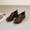 2026 Nuevo Modelo ~5cm Muy Cómodos Mocasines de Piel de Oveja con Velcro y Suela Gruesa para Mujer, Zapatos de Cuero de Corte Profundo Estilo Británico