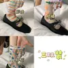 Calcetines holgados a rayas de dopamina para mujer, calcetines cortos estilo ins, calcetines transparentes, adecuados para combinar con zapatos Mary Jane