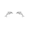 Pendientes de Delfín de Plata S925 para Mujer, Dulces y Lindos, Frescos y Únicos, Joyería de Oreja de Animal Marino Simple, Al por Mayor en Stock