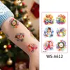 Pegatinas de tatuaje navideñas nuevas en stock para niños, pegatinas faciales de dibujos animados para fiestas, pegatinas decorativas navideñas de graffiti de colores