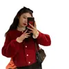 Estilo coreano otoño e invierno Nuevo suéter de terciopelo de visón dulce y fresco abrigo de mujer cárdigan corto de punto holgado versátil