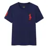 Camisa de Comercio Exterior Versátil Rlt Manga Corta Corte Ajustado Cuello Redondo Color Sólido para Hombre Algodón Puro Cuello Redondo Verano Olp Talla Europea Bordado