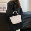 Bolsa texturizada simples para mulheres, novo estilo coreano, moderna, bolsa tote de grande capacidade, bolsa mensageira mini casual para ombro, portátil