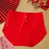 Roupa íntima vermelha 100% algodão para o ano do zodíaco, para pessoas de 45-70kg, hipoalergênica, não restritiva, macia, confortável e respirável, para mulheres