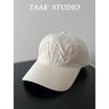 Color Ciruela Japonesa Sombrero Blanco Gorra de Béisbol Ins para Mujer Primavera y Verano Estilo Coreano Moda Urbana Gorra con Letras Trendy