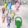 Llavero Pintado Trébol Colorido Accesorio DIY Colgante Resorte Giratorio Abrible Material Ecológico