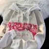 Marca de moda urbana, tops retro para parejas, sudadera con capucha fina de cremallera estilo BF holgado casual para primavera y otoño, para hombres y mujeres