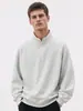 Sudadera con capucha de media cremallera talla grande versátil genial simple estilo neutro unisex manga larga simple casual americano transfronterizo