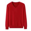 Suéter de Caxemira Erdos da Mongólia Interior para Outono e Inverno Feminino Slim-fit Gola V Quente Plus Size Suéter de Tricô Suéter de Manga Longa
