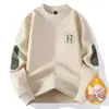 Suéter Masculino de Lã 2024 Top Quente Roupas Outono e Inverno Lã Dupla Face Espessura Manga Longa Camiseta Base Jaqueta para Homens