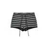 Estilo Nuevo de Verano 2025 Estilo Ins Europeo y Americano Cordón Rayas de Contraste Suéter Casual de Moda para el Hogar Shorts para Mujer