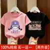 Camiseta de manga corta para niña 2026 nuevo modelo de verano 100% algodón puro manga media top moderno y elegante para niños mayores