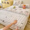Juego de Sábanas Acolchadas de Terciopelo de Leche Grueso para Otoño e Invierno, Cubrecolchón Forrado de Felpa, Sábanas para Dormitorio, Funda de Almohada, Juego de Tres Piezas