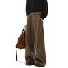 Calça Masculina Estilo Americano Preguiçoso Primavera Outono Inverno Solta Perna Larga Macacão Marrom Calça Reta Retro Dipper