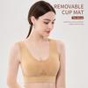 Sujetador deportivo de yoga, ropa interior deportiva de malla hueca con agujeros transpirables, chaleco deportivo inalámbrico de talla grande para mujer