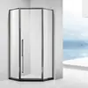 Tipo Diamante Separação Úmida e Seca Preto Simples Aço Inoxidável Box de Banho Banheiro Divisória de Vidro Porta Plana