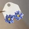 Brincos de Flor com Pistilo Prateado Estilo Novo de Início de Primavera Dopamina Brincos Doces Simples da Moda Brincos de Alta Qualidade Versáteis