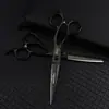 Tijeras de Peluquería Personalizadas de Moda, Tijeras para Cortar el Cabello, Tijeras Planas, Tijeras para Flequillo, Pintadas de Negro y Dorado, 6.0 pulgadas