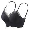 Ropa Interior de Encaje de Estilo Francés Nuevo para Mujer Copa Fija Push-up Espalda Hermosa Tubo-wrap Aros Libres para el Pecho Sujetador Anticaída