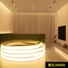 Fita de LED 220V com plugue e interruptor, à prova d'água, super brilhante, autoadesiva, linear, para ambiente de sala de estar, fita de LED flexível COB para exterior