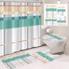 Venta caliente impresión digital Amazon cortina de ducha cuadrada impermeable moho cortina divisoria sin perforar mármol geométrico