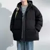 Venda direta da fábrica 2026 nova jaqueta de algodão com capuz cor sólida, jaqueta puffer corta-vento folgada de inverno para homens