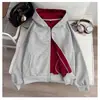 Directo del fabricante: sudadera con capucha de punto retro de otoño de moda, unisex, corte holgado, estilo básico, sudadera casual versátil