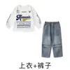 Roupas Modernas Infantis para Street Dance Jeans Hip-Hop Conjunto de Colete Retrô para Meninos e Crianças Roupas de Performance Hiphop Meninas